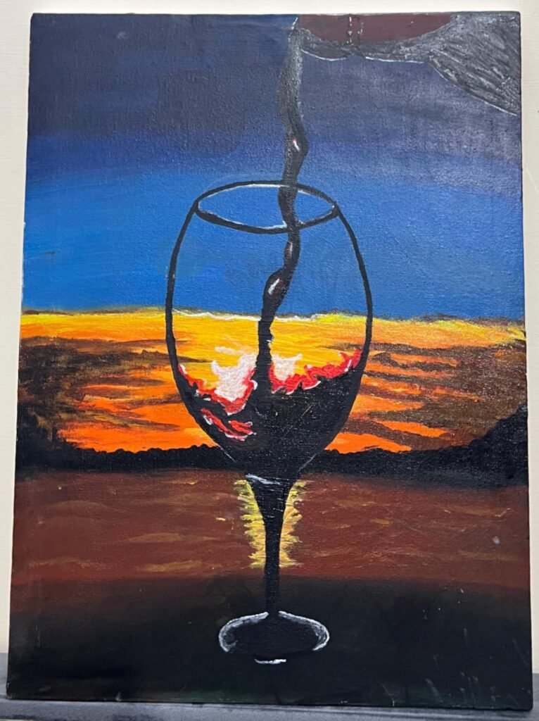 wine glass painting